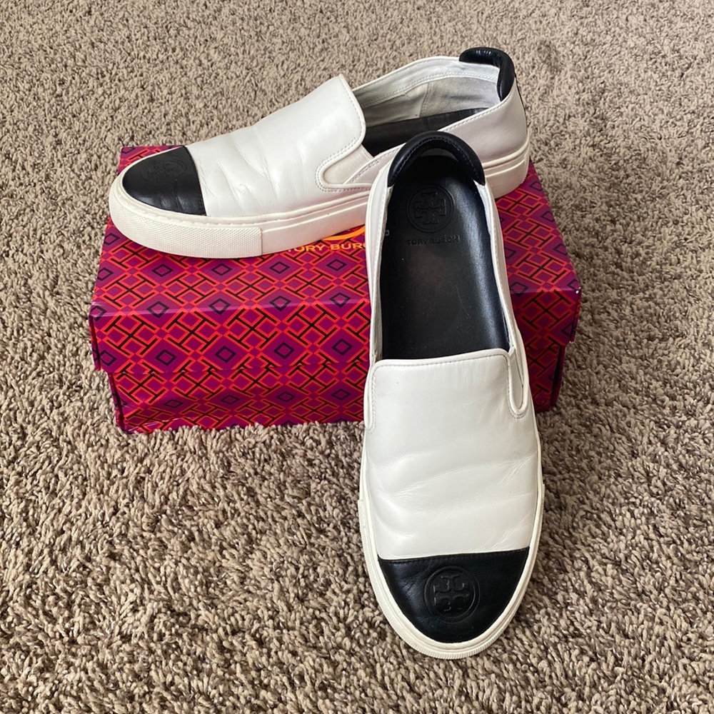 Tory burch white leather sneakers